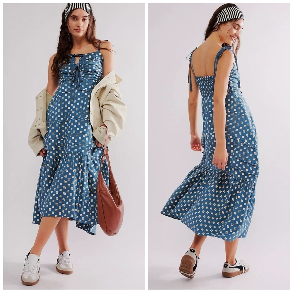NWT Free People  Palma Printed Midi Dress Size Small​​​